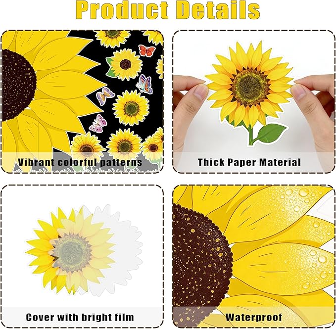 Pasimy Spring Bulletin Board Set – Sunflower Classroom Decor with Bee, Butterfly & Flower Kindness Cutouts – Honeycomb Borders for Wall, Door, Window & Office Supplies