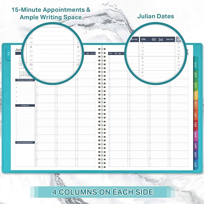 2026-2027 Weekly Appointment Book - JUL 2026 - JUN 2027, Daily Hourly Planner 2026-2027, 8.4" x 10.6", Flexible Soft Cover, 15-Minute Interval