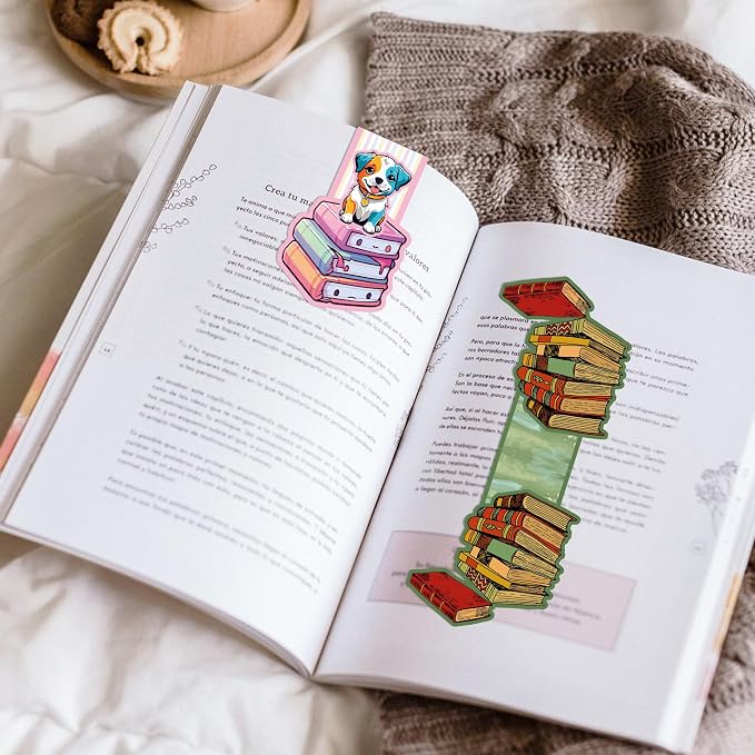 Cute Magnetic Bookmarks, 12 Pcs Floral Magnet Bookmark Clips, Planner Page Marker Gifts for Reading Women Men Students Book Lovers