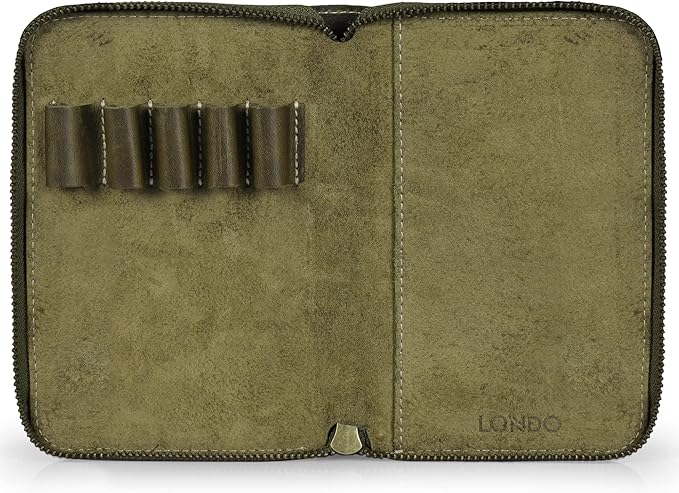 Londo Genuine Leather Padfolio – Portfolio Folder with Pencil Holder, Notepad & Zipper Closure for Business, Office & Travel
