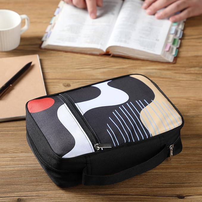 Mr. Pen- Bible Cover Case, Carrying Book Case with Durable Handle and Zippered Pocket, Bible Protective Church Bag for Men & Women, Christian Gifts, Quiet Pulse