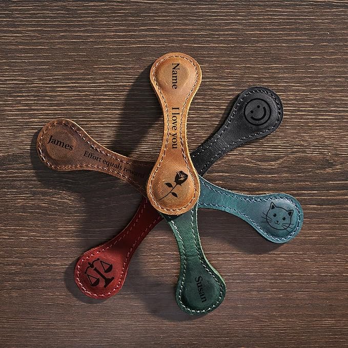 Leather Magnetic Bookmark, Personalized Leather Bookmark, Custom Leather Bookmark, Customized Magnet Bookmarks, Handmade, Reader gift, gift for him, gift for her