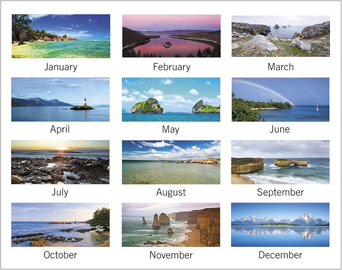 AT-A-GLANCE Monthly Desk Pad Calendar, January 2018 - December 2018, 22" x 17", Panoramic, Seascape (89803)