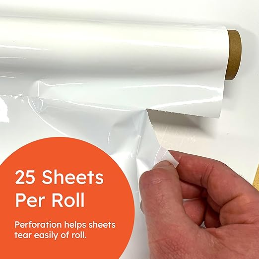 Geyer Instructional Products - 31.5'' x 24'' Portable Static Cling Dry Erase Sheets, Reusable Electrostatic Whiteboard Sheets, Sticks to Any Surface - 25 Pack