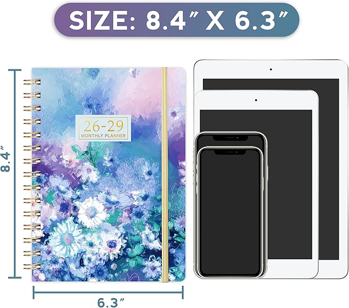 2026-2029 Monthly Planner - 3 year planner 2026-2029, JUL 2026-JUN 2029, Monthly Calendar, 6.3" x 8.4", 36 Month Calendar Planner with Monthly Tabs, Inner Pocket, for Long-Term Planning