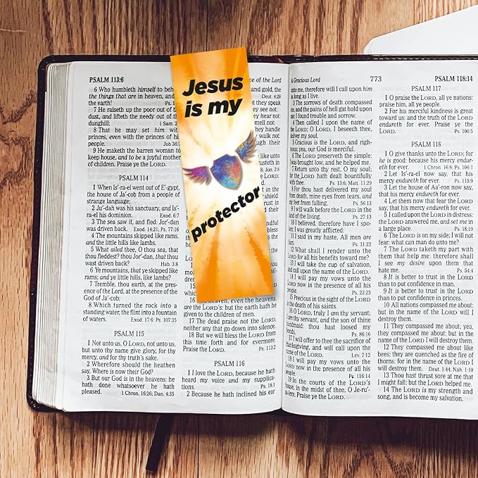 Jesus is My Protector, Psalm 18:2, Bulk Pack of 25 Christian Bookmarks, Bible Verse Book Markers, Sunday School Prizes with Memory Verses, Scripture Gifts