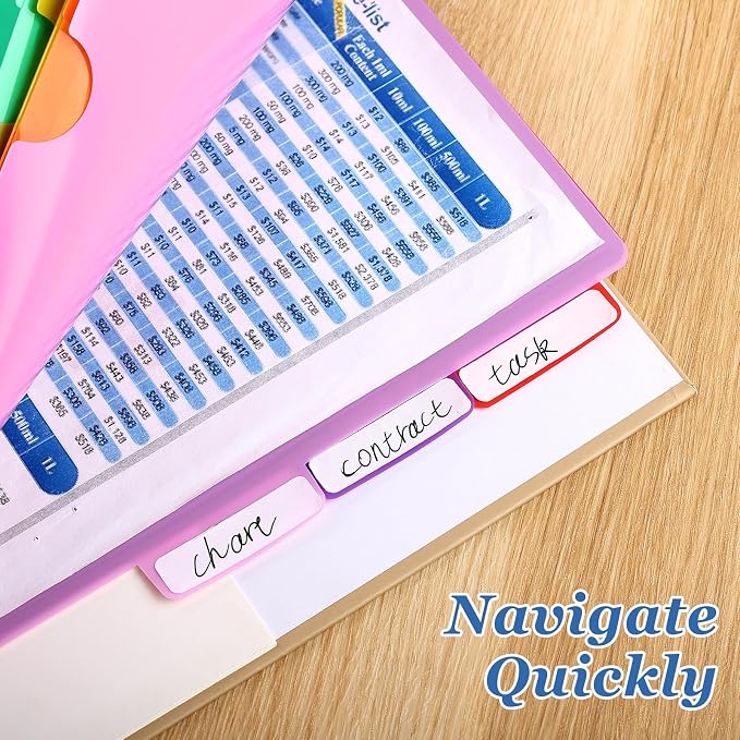 Kosiz 18 Pcs Binder Dividers for 3 Rings Binders Index Dividers with Pocket Plastics Sheets Protectors with Tab Labels for School Office Organization(Bright Color)