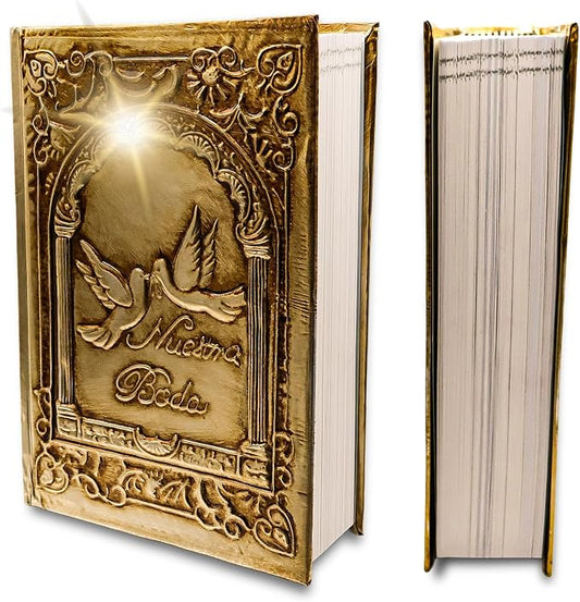 Biblia catolica en español para boda Metalic Beautiful Cover for Wedding Bible - Spanish Bible Large Print - biblia para boda - La biblia en español letra Grande - biblia y Rosario para boda catolica