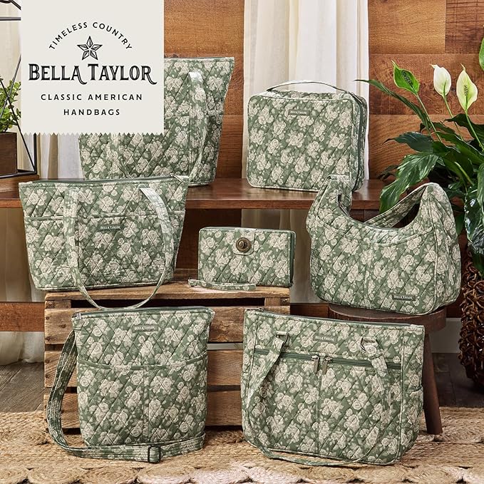 Bella Taylor Quilted Bible Cover for Women - Large Study Bible Case - Heirloom Rose
