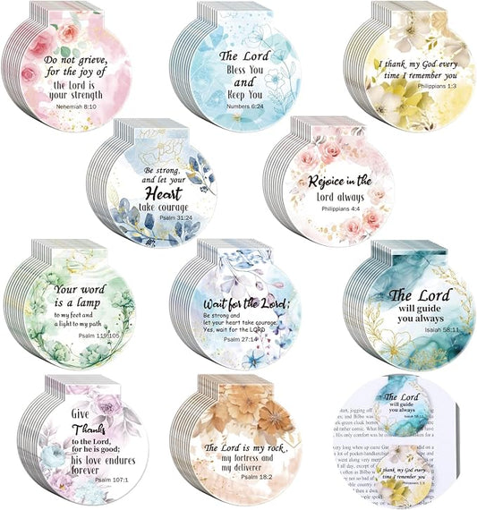 AmazingSpark 50 Pcs Magnetic Bookmarks Bulk Bible Magnet Book Marker Clips Christian Scripture Inspirational Gifts for Reading Awards Religious Book Lover Office (Bible Verses)