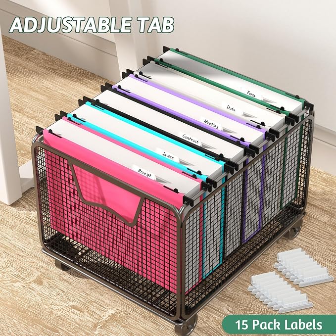 Plastic Hanging File Folder Assorted Colors,Letter Size,12 Pack Reinforced Heavy Duty Hang Folders,Sturdy File Cabinet Folders,Hanging File Folders with Tabs,for Home and Office File/Documents
