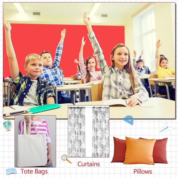 Mindsoft Bulletin Board Fabric 48 '' x 107 '' Class Fabric for Classroom Bulletin Board Decor, Pillows, Curtains, Crafts(Red)