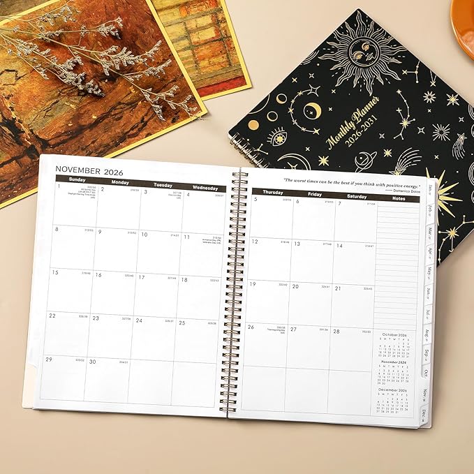 2026-2031 Monthly Planner/Calendar - 5 Year Monthly Planner 2026-2031 from Jul. 2026 - Jun. 2031, 9" x 11", 60 Months Calendar, Large 5 Year Planning with Tabs, Double-Side Pocket, Holidays
