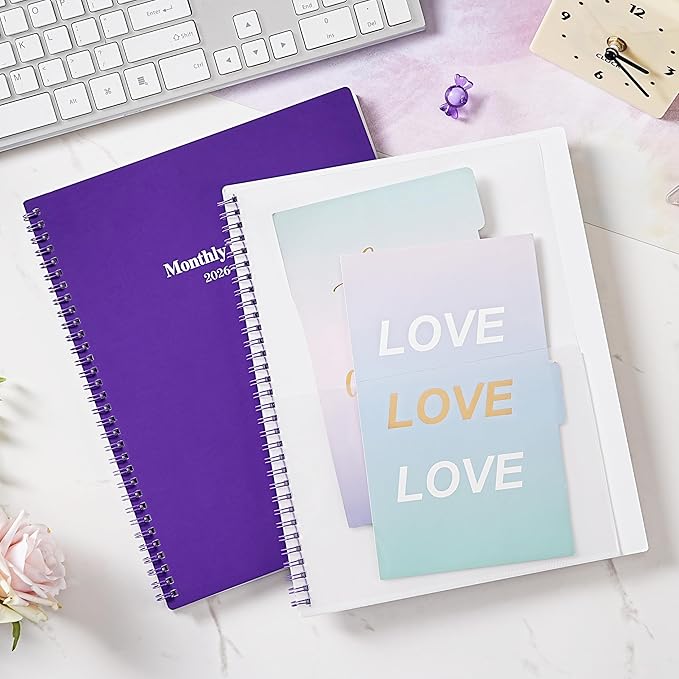 2026-2029 Monthly Planner/Calendar - JUL 2026 - JUN 2029, 3 Year Months Planner 2026-2029, 9'' x 11'', 2-Side Pocket, 36 Monthly Tabs, Purple