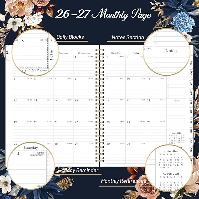 Planner 2026-2027 - 9" x 11", 2026-2027 Planner Weekly & Monthly from JUN.2026 to JUL.2027, Academic Planner 26-27 with Sturdy Cover, Twin-wire Binding, Premium Paper, Monthly Tabs