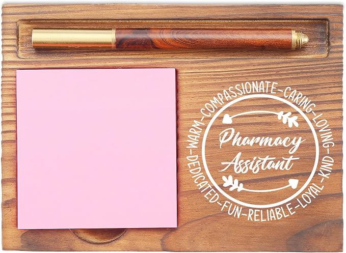 Pharmacy Assistant Gifts Sticky Note Holder, Appreciation Gifts for Pharmacy Assistant Nurses Healthcare Workers and Medical Professionals Graduation Retirement Desk Organizer EDP148