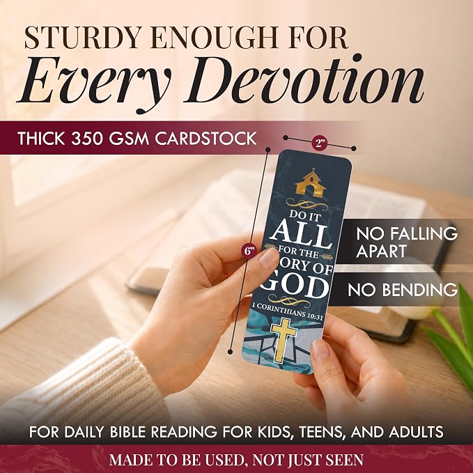 96 Bible Bookmarks with Bible Verses – Multiple Designs – Inspirational Christian Bookmarks for Women & Men – Bible Book Markers for Classroom, Bible Study, Church Supplies