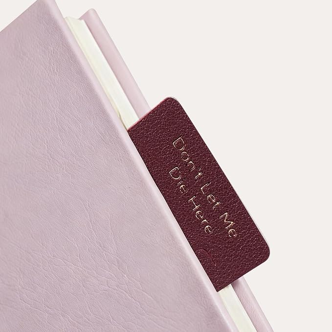 Leather Bookmark for Reading Women, Dont LET ME DIE HERE Bookmarks, Index Book Marks for Book Lovers, 6 Pcs Drak Color Set