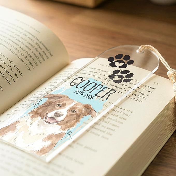 Personalized Magnetic Bookmark with Name, Custom Name Page Marker for Readers, Teachers, and Students, Floral and Botanical Design (2-Pet Acrylic)