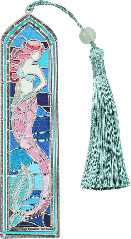 Enchanting Colourful Mermaids Bookmark with Tassel - Magic Brass Book Marks for Women Girls, Reading Supplies Books Accessories Gifts