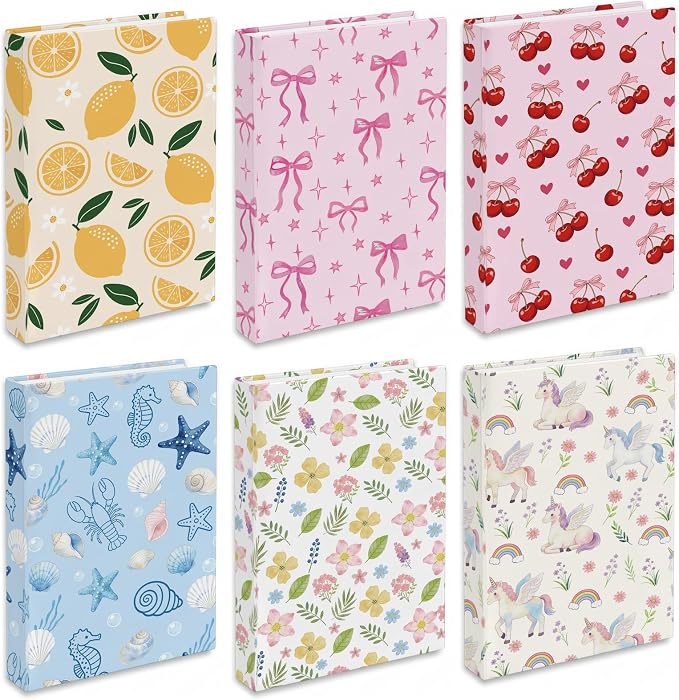 6 Pack Stretchable Book Covers, Jumbo Book Covers for Paperbacks Hardcover Books up to 9 x 11 Inches, Reusable Washable Protective Fabric Books Sleeves, Pink Bow