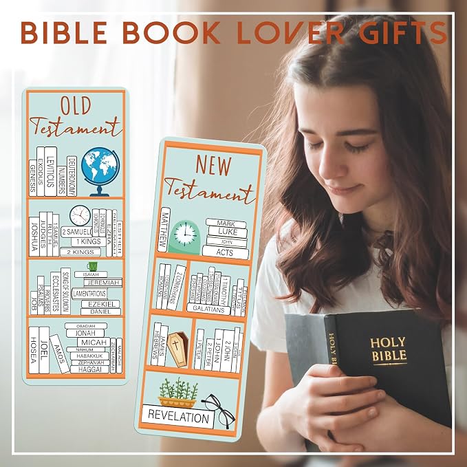 100 Pcs Books of the Bible Bookmarks Bible Book Tracker Old and New Testament Reading Page Markers Christian Scripture Study Supplies for Women Men