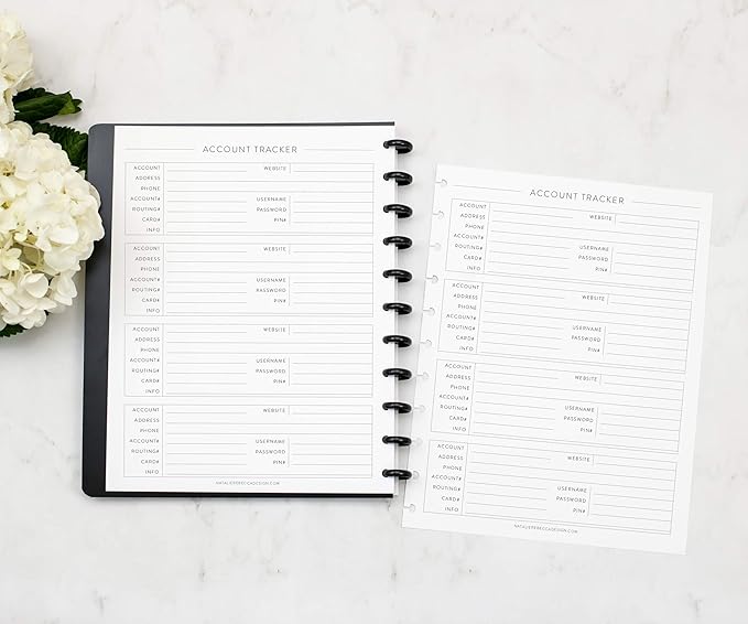 BetterNote Finance Plan Refill for Discbound Notebooks, Bill, Account, Expense, Budget, Fits Levenger Circa, The Happy Planner, Arc Systems, TUL, Talia, 1 Year Supply (11-Disc, 8.5"x11")