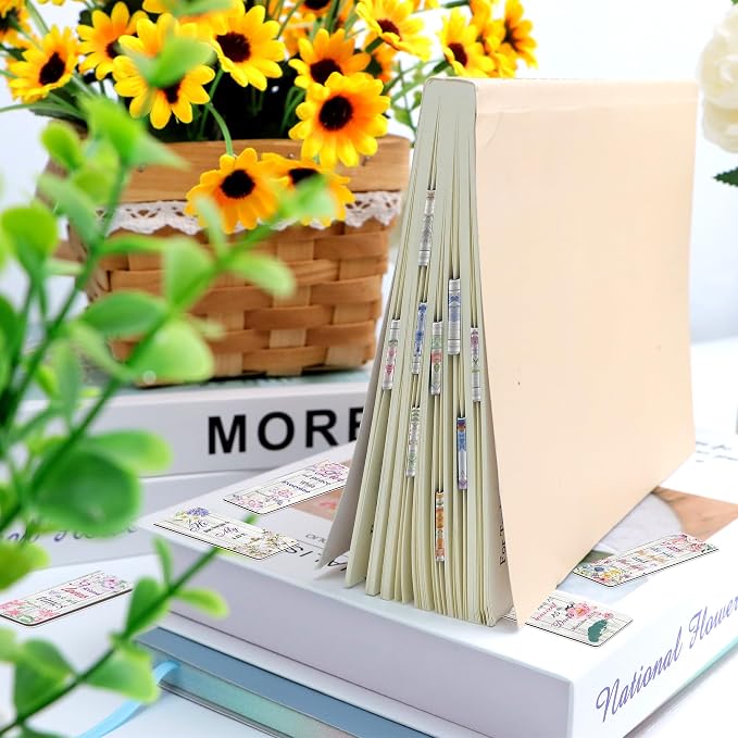 48Pack Magnetic Bookmarks Christian Bookmarks Bulk Bible Bookmark for Reading Women Men Kids Teacher Book Lovers Gifts, Religious Magnet Bookmark Clips Cute Personalized Book Marks (Watercolor Flower)
