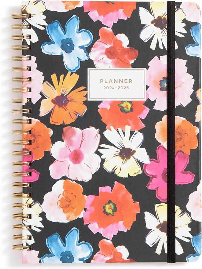 Blue Sky 2024-2025 Academic Year Weekly and Monthly Planner, 5" x 8", Hard Cover, Wirebound, Pop Garden (150661)