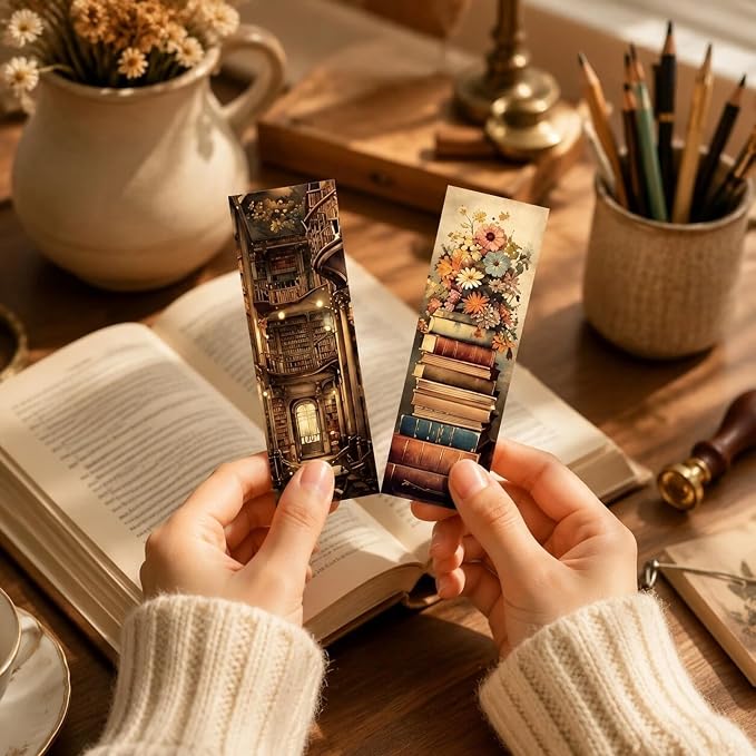 AFRITEE 150 Pcs Vintage Bulk Bookmarks, Retro Cottagecore Book Floral Bulk Paper Bookmark for Reading Lover, Aesthetic Book Marks Reading Accessories Gifts for Kids Teacher Girl