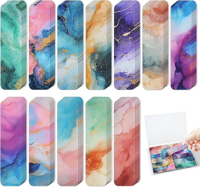 120 Pieces Anxiety Sensory Stickers with 2 Textured Stickers - Desk Fidget and Calming Stickers for Adults & Teens - Sensory Items - Anxiety Relief Sensory Strips (Marble)