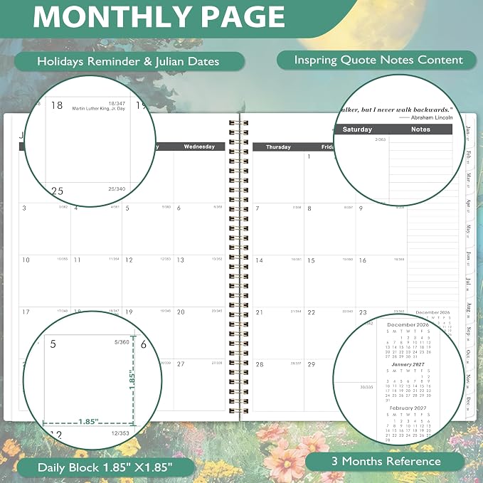 Monthly Planner 2026-2028 - Planner 2026-2028, Jul. 2026 - Jun. 2028, Monthly Planners 2026-2027 with Tabs, 9" x 11", Twin-wire Binding, Back Pocket, Note Pages