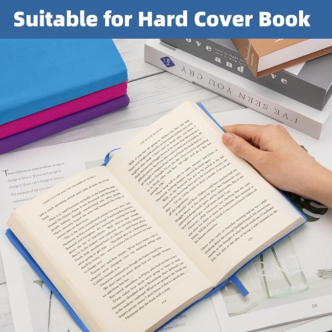 KICNIC Big DarkGreen Fabric Book Cover for Hardcover, 9x11 Inch, 1 Pack, Up to 10”x12.5”, Adjustable School Book Sleeve Protector for Teens, Stretchable Decorative Cloth Book Sox for Book Lovers
