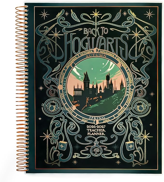 ConQuest Journals 2026-2027 Harry Potter Hogwarts Teacher Planner, July-June Academic Organizer, Monthly & Weekly Calendars, Checklists, Contacts & Student Lists, 11.25'' x 9.5'', Officially Licensed