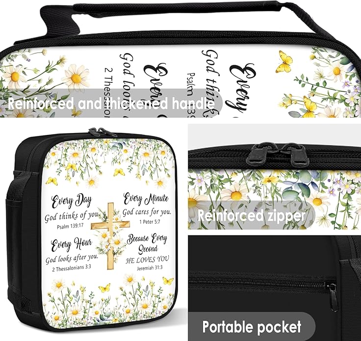 Bible Cover for Women, Bible Holder, Bible Cover With Handles, Bible Carrying Case, Bible Bags With Zipper and Pockets