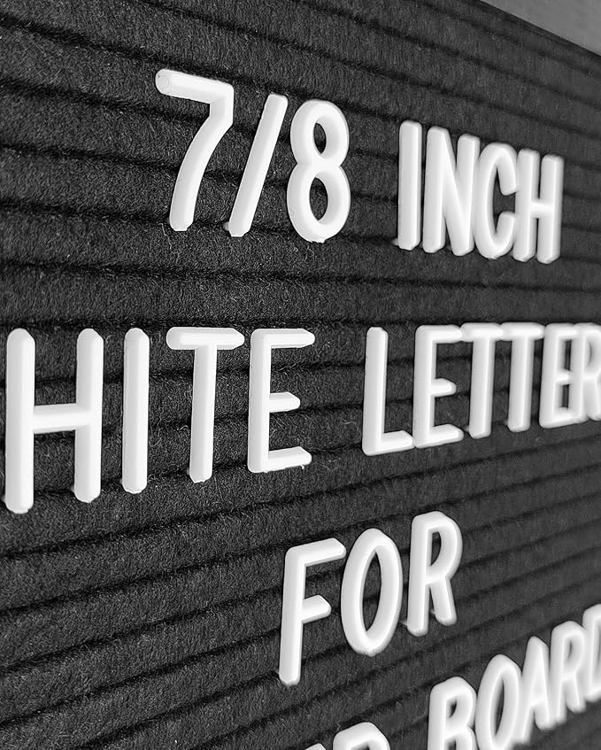 Felt Letter Board Letters Set, Pre-Cut 340pcs 7/8inch(0.875") White Letters Only(No Board Included)