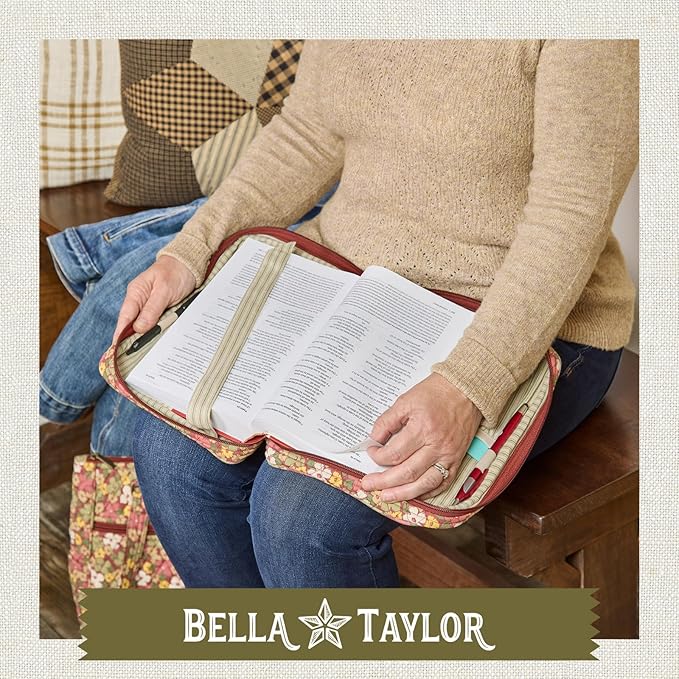Bella Taylor Quilted Bible Cover for Women - Large Study Bible Case - Autumn Garden