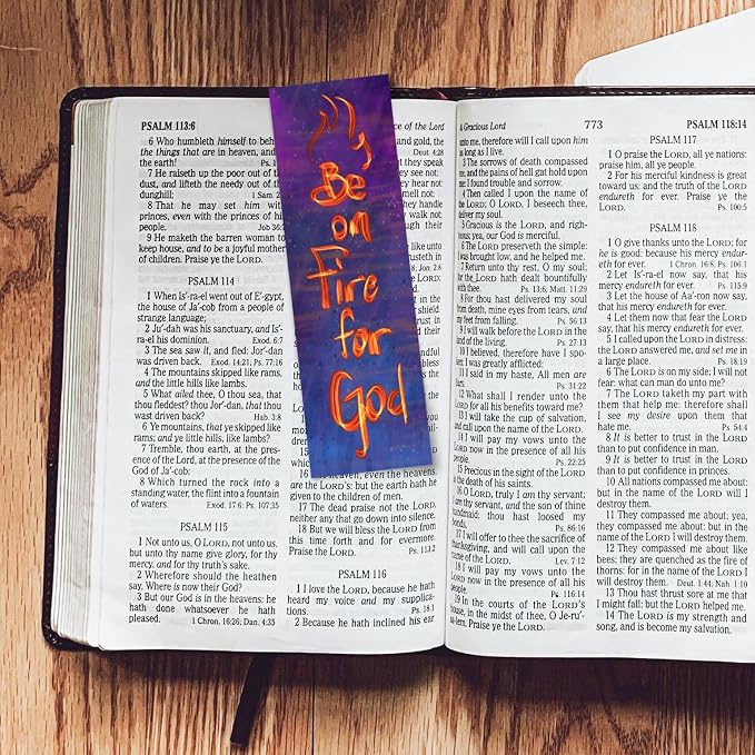Be on Fire for God, Romans 12:11, Bulk Pack of 25 Christian Bookmarks for Kids, Childrens Bible Verse Book Markers, Sunday School Prizes with Memory Verses, Scripture Gifts for Kids & Youth
