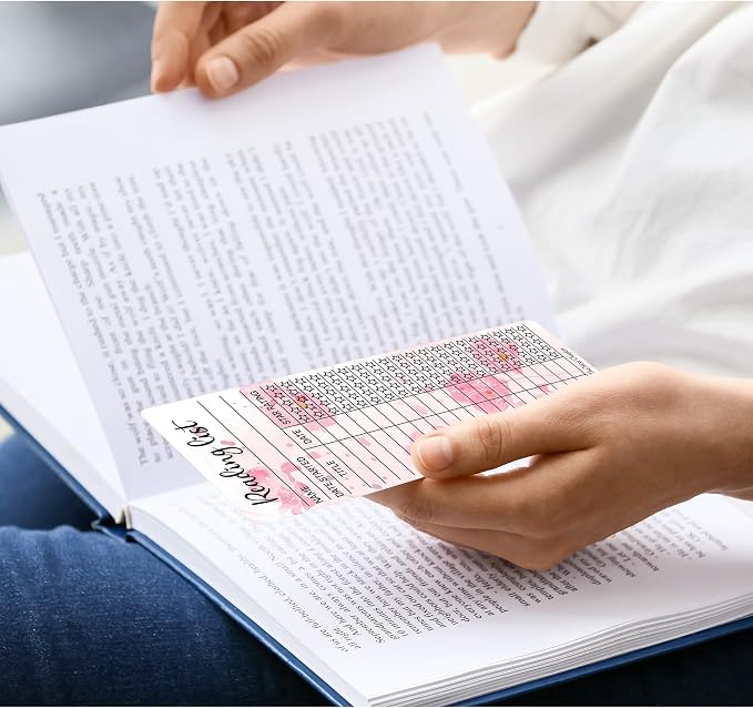 80pcs Bookmark Reading List Library Card Book Tracker Notecards for Student Lover Prize Teacher School Bookworm Accessories Pink
