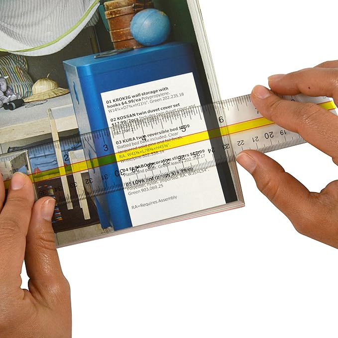 Westcott Acrylic Data Highlight Reading Ruler With Tinted Guide, 15" Clear