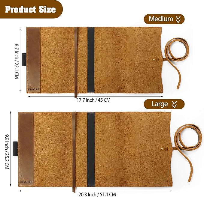 Jack&Chris Leather Bible Cover, Leather Book Cover for Men and Women, Bible Holder Strap Bible Cover Gifts, JC61-7L