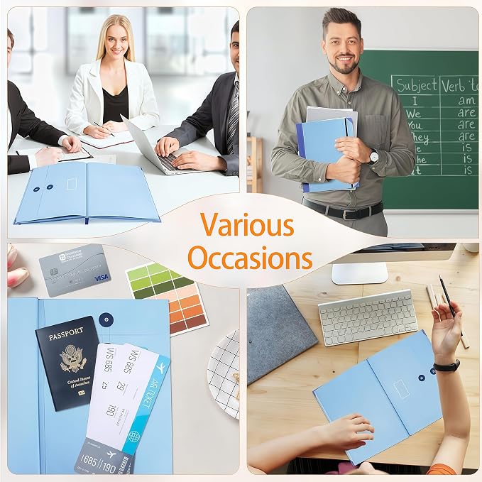 Important Document Organizer for Family Records, Home Filing System with Tabs and Pockets for Passport, Birth Certificate, Insurance Policies, Legal Documents and Important Papers(Blue)