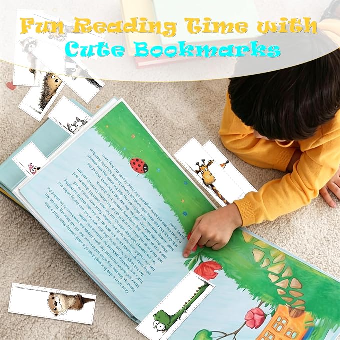 Funny Animal Bookmarks for Kids, 100 Pcs Cute Cartoon Book Marks for Boys Girls, Fun Page Markers for Reading Classroom Back to School Supplies Party Favors