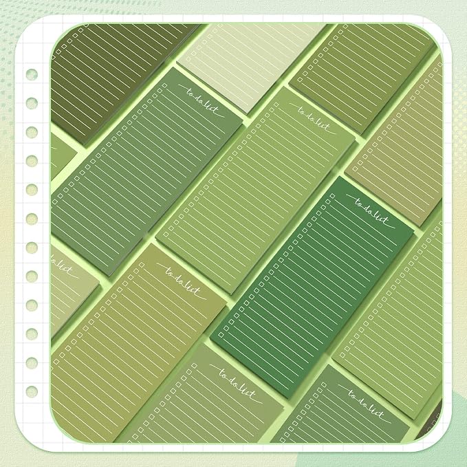 Censen 10 Pack 500 Sheets To Do List Notes Daily Checklist Notepads with 50 Sheets Each Undated Color Memo Pad Block Shopping List Pad Weekly Plan Notepad Organizer Planners(Gradient Green,Lined)