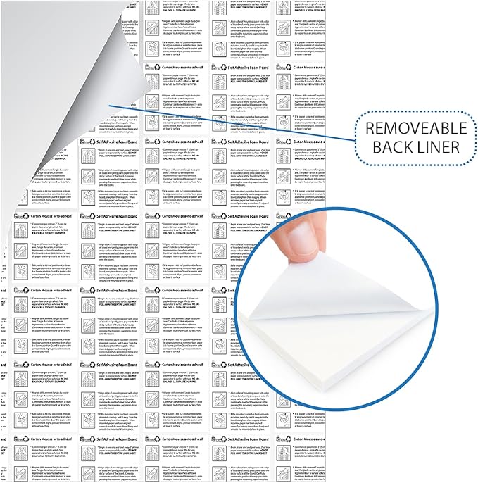 Royal Brites Self-Adhesive Foam Board White, 20" x 30", 10 Sheets – Peel & Stick, Lightweight Display Board for Crafts, Projects, Presentations