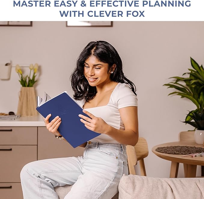 Clever Fox Planner PRO Schedule Dated (Jan 2026–Jan 2027) – Weekly & Monthly Life Planner with Time Slots, Appointment Book and Daily Organizer to Increase Productivity, A4 Hardcover – Dark Blue