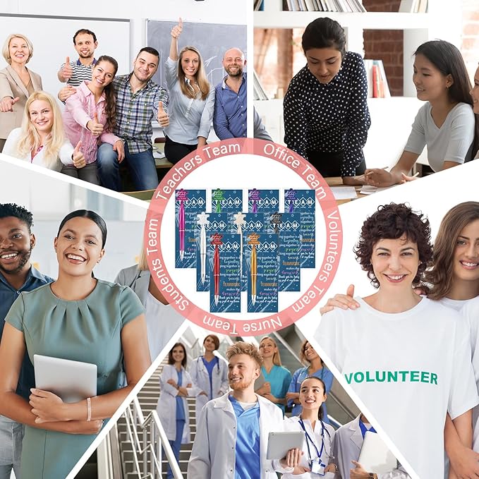 Sinload 60 Sets Team Appreciation Gifts Bulk Inspirational Puzzle Ballpoint Pens Motivational Cards Bookmark for Team Staff Office Coworker Employee Nurse Teacher Week Gifts