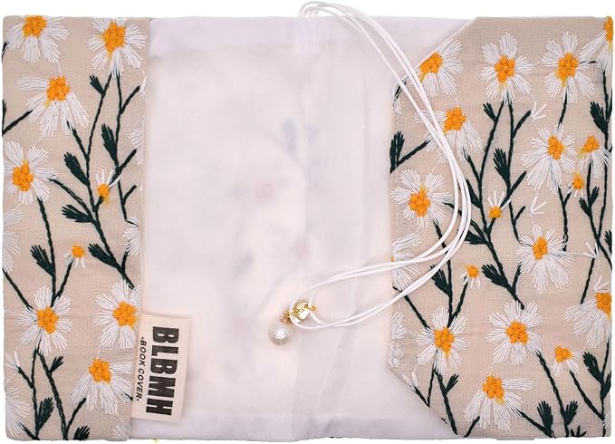 BLBMH B6 Notebook Cover 5x7.2 | Handmade Fixed Non-Stretch Fabric Sleeve with Bookmark | for Small Journal Planner Travelers Notebook | Gift for Women - Daisy B