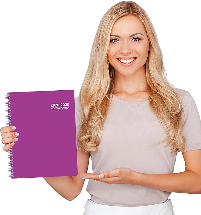 Monthly Planner 2026-2028, 36 Months Calendar Planner 2026-2028 from Jan 2026 – Dec 2028, 8.5'' x 11'' with Ruled Spread, Flexible Cover, Spiral Wirebound, Pocket, Coated Tabs, Notes ＆ Habit Tracker
