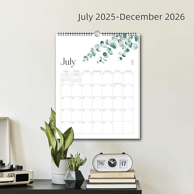 Aesthetic Wall Calendar 2026, 12 Monthly Vertical Calendar January 2026 to December 2026, 15" x 10" Modern Wall Hanging Calendar for School, Home, Office for Monthly Organizing & Planning